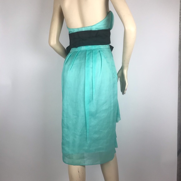 Prada Silk Pleated Strapless Dress Sz 38 - Picture 3 of 12